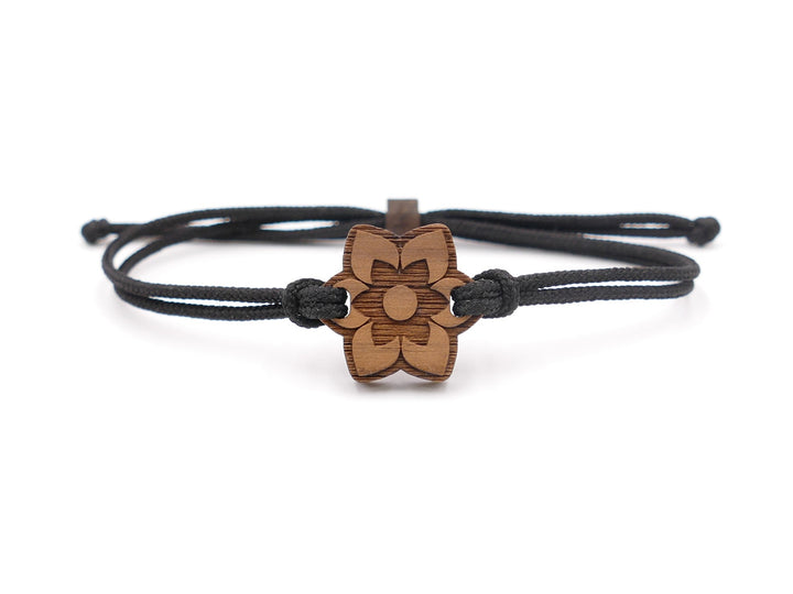 Eco Armband ''Mandala Blume'' Walnussholz