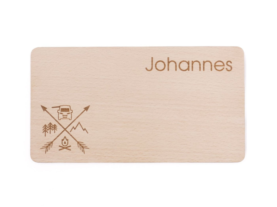 Frühstücksbrettchen aus Buchenholz "Auszeit"