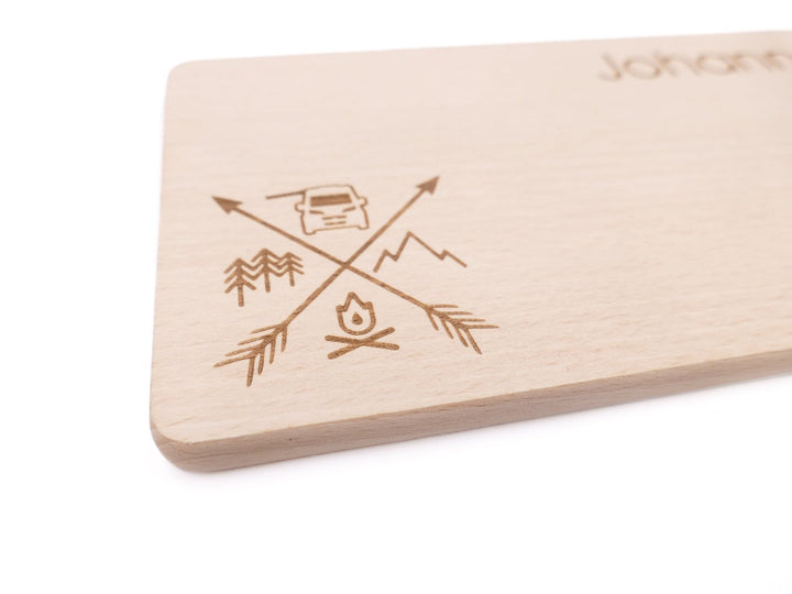 Frühstücksbrettchen aus Buchenholz "Auszeit"