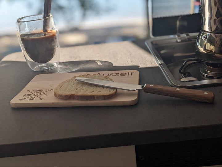 Frühstücksbrettchen aus Buchenholz "Auszeit"