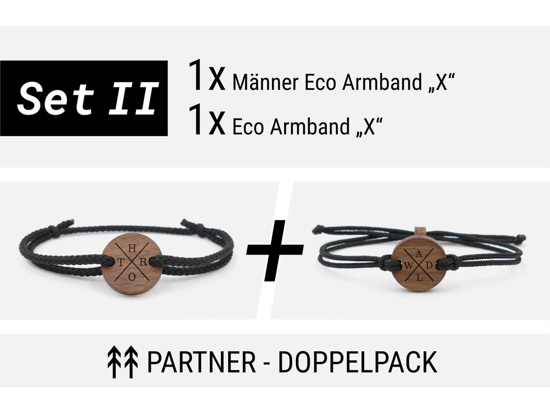 Männer Eco Armband ''X'' Walnussholz