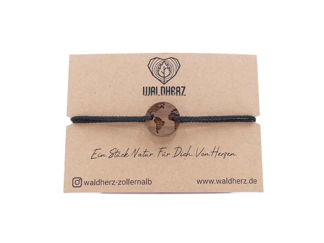 Feines Eco Armband ''Erde'' Walnussholz