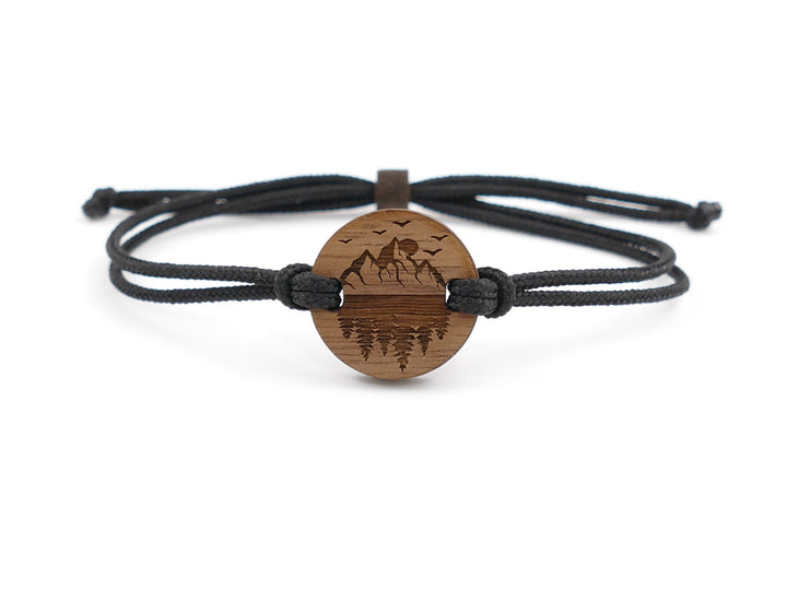 Eco Armband ''Berge und Wald'' Walnussholz