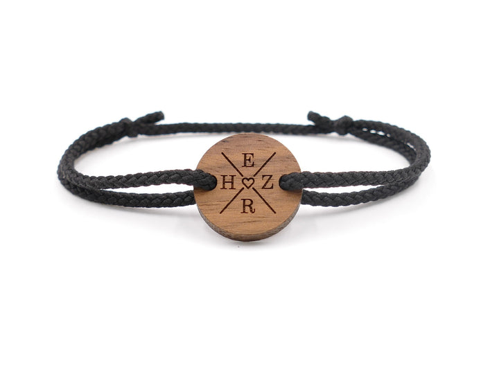 Männer Eco Armband ''X Herz'' Walnussholz