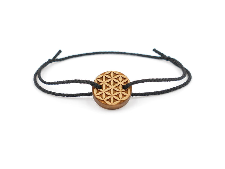 Feines Eco Armband ''Blume des Lebens II'' Kirschholz