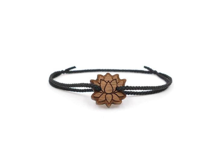 Feines Eco Armband ''Lotusblume'' Walnussholz