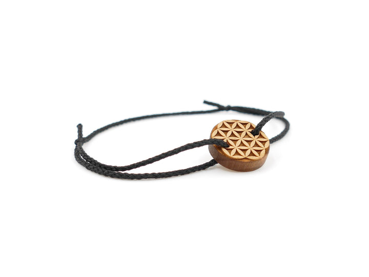 Feines Eco Armband ''Blume des Lebens II'' Kirschholz