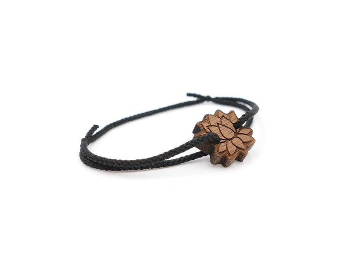 Feines Eco Armband ''Lotusblume'' Walnussholz