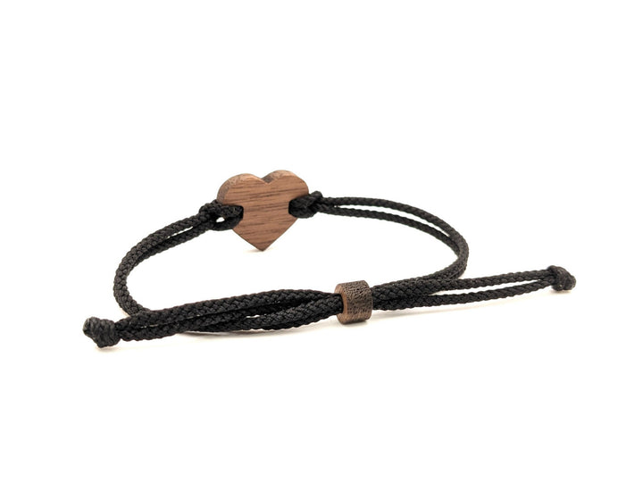 Eco Armband personalisiert ''Herz/X'' Walnussholz