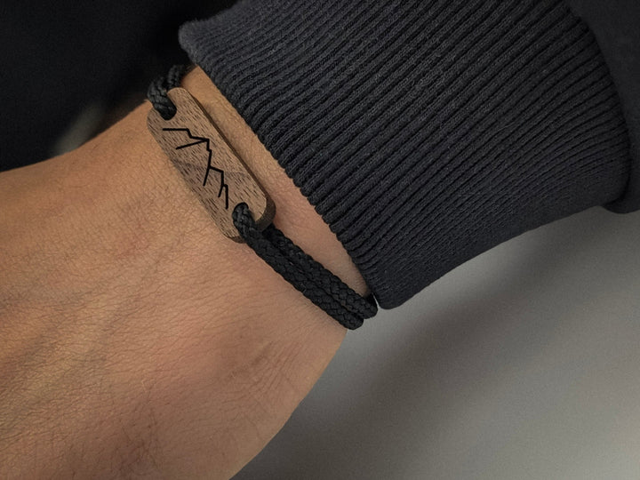 Männer Eco Armband ''Berge MST. Edition'' Walnussholz