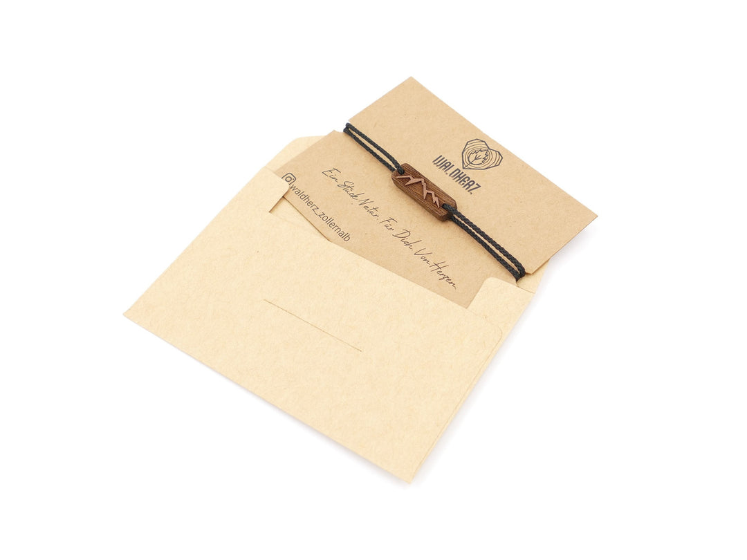 Feines Eco Armband ''Berge II'' Walnussholz