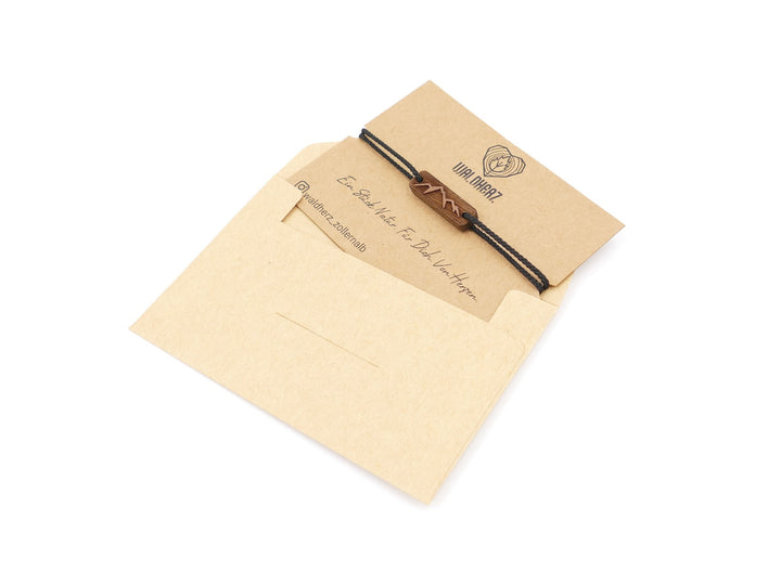 Feines Eco Armband ''Berge II'' Walnussholz