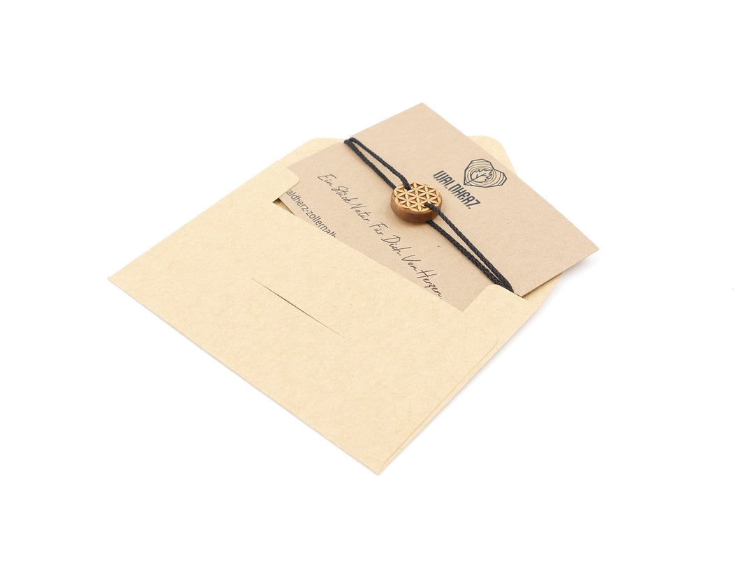 Feines Eco Armband ''Blume des Lebens II'' Kirschholz
