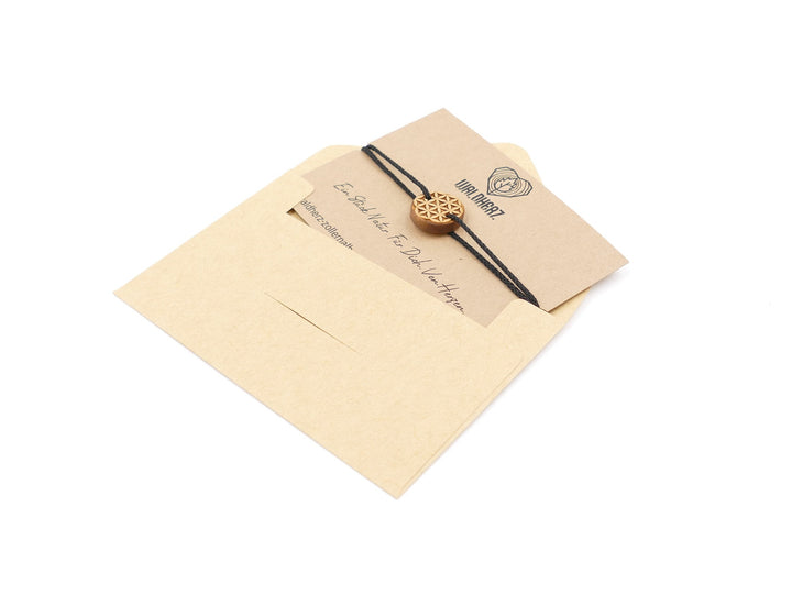 Feines Eco Armband ''Blume des Lebens II'' Kirschholz