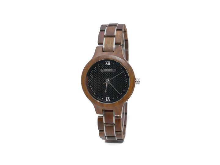 Armbanduhr "AURORA" | Walnussholz / Silber