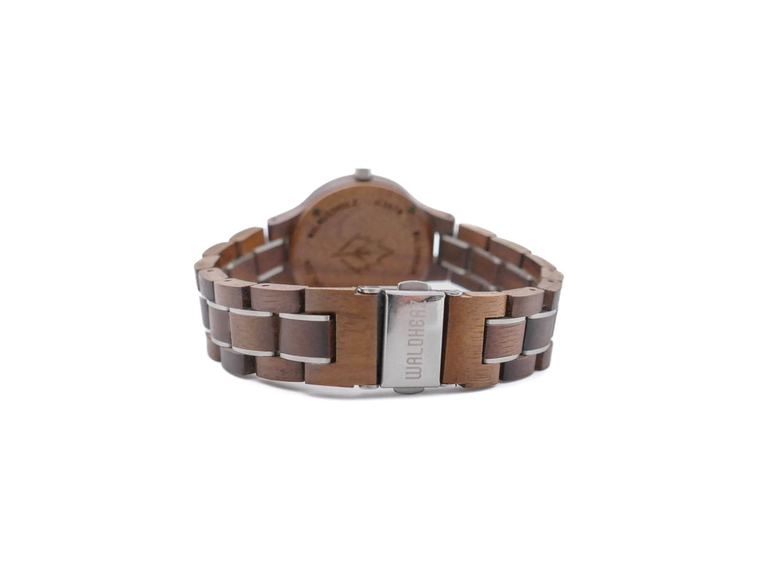 Armbanduhr "AURORA" | Walnussholz / Silber