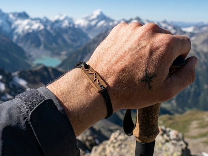 Männer Eco Armband ''Berge II'' Walnussholz