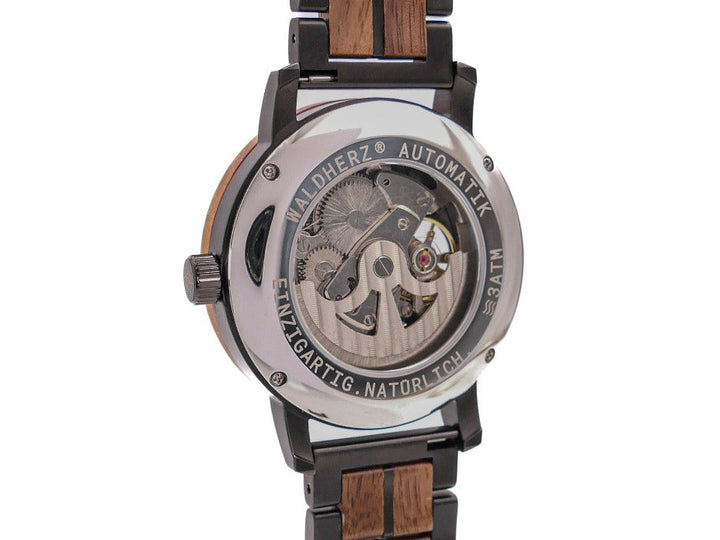 Armbanduhr Automatik "DUNNHALL" | Walnussholz / Schwarz
