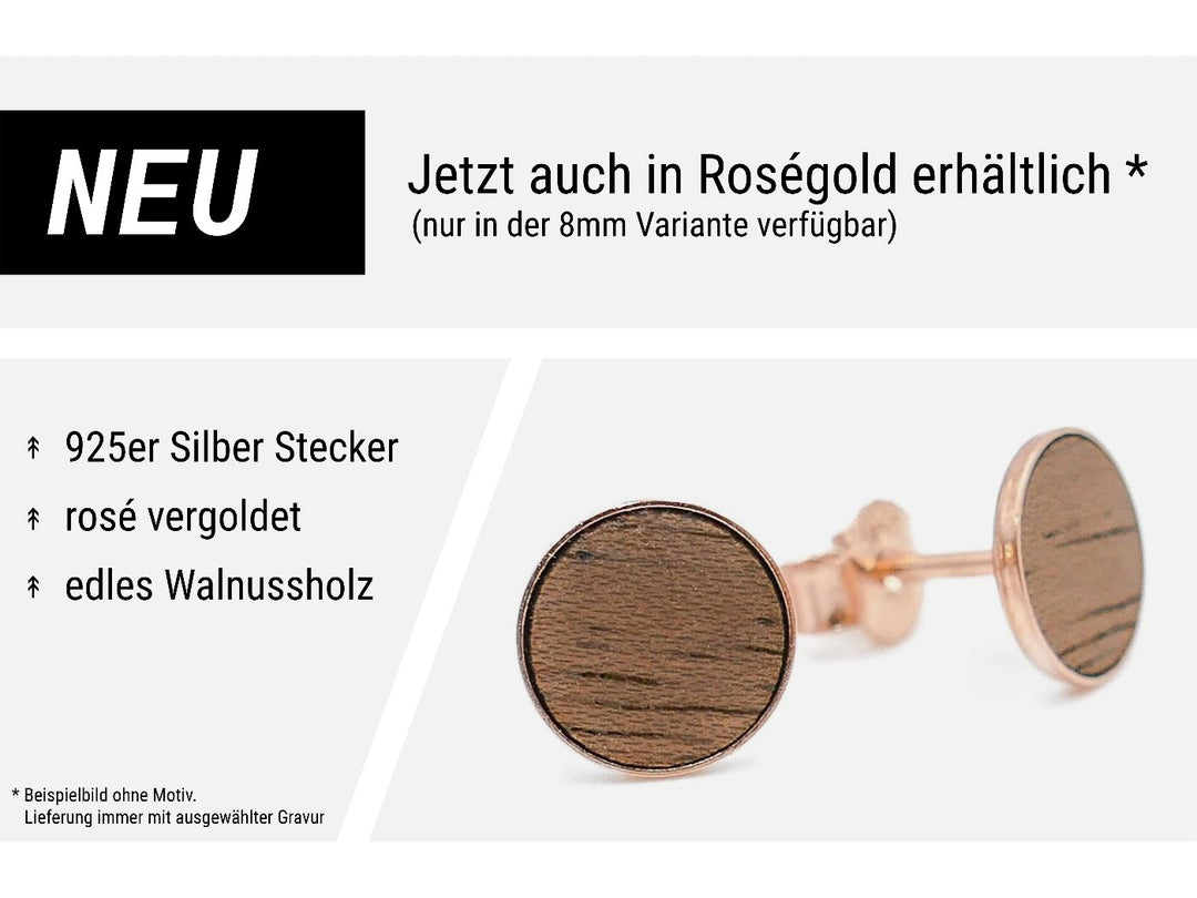 Silber/Walnussholz Ohrstecker "Geometrischer Fuchs"