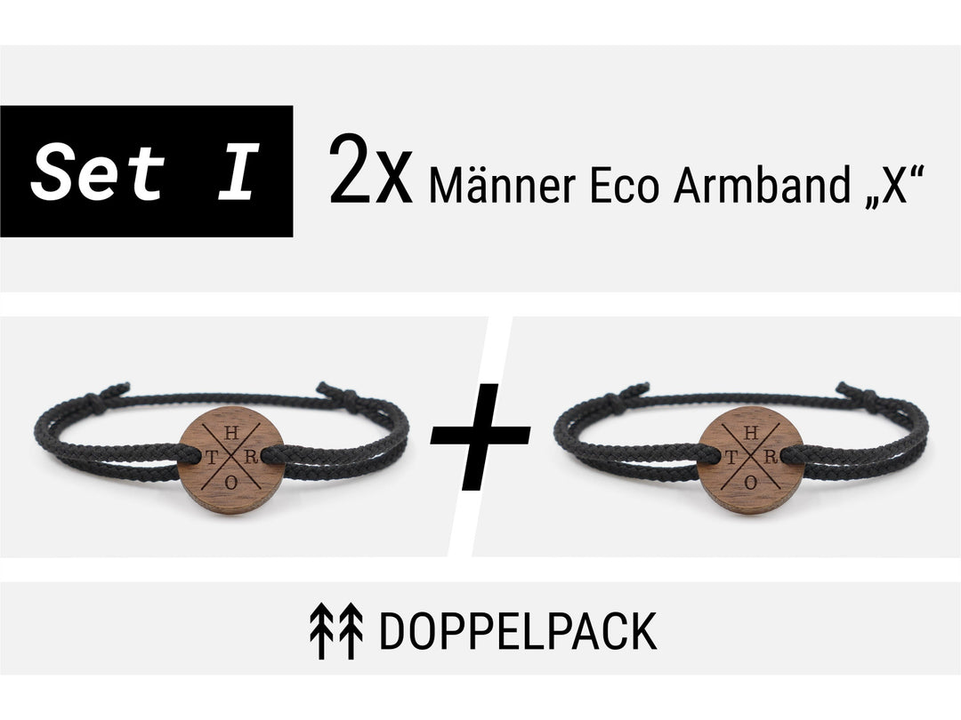 Männer Eco Armband ''X'' Walnussholz