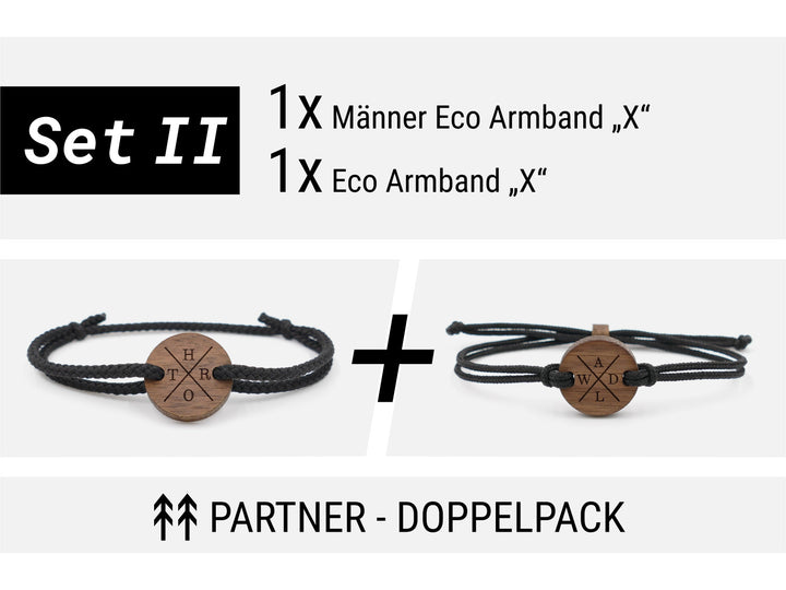 Männer Eco Armband ''X'' Walnussholz