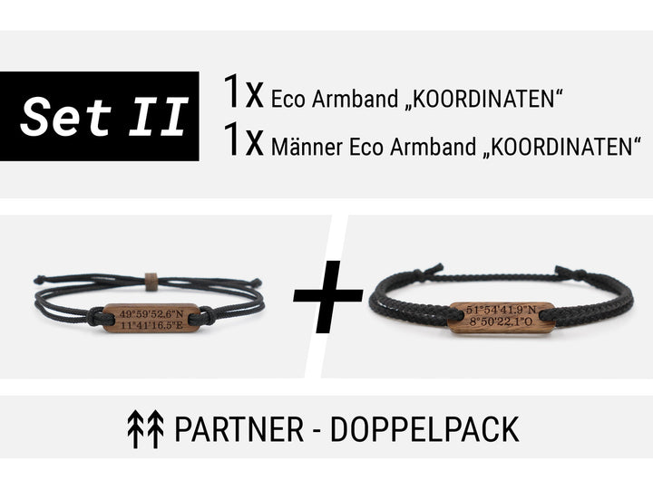 Eco Armband ''Koordinaten'' Walnussholz