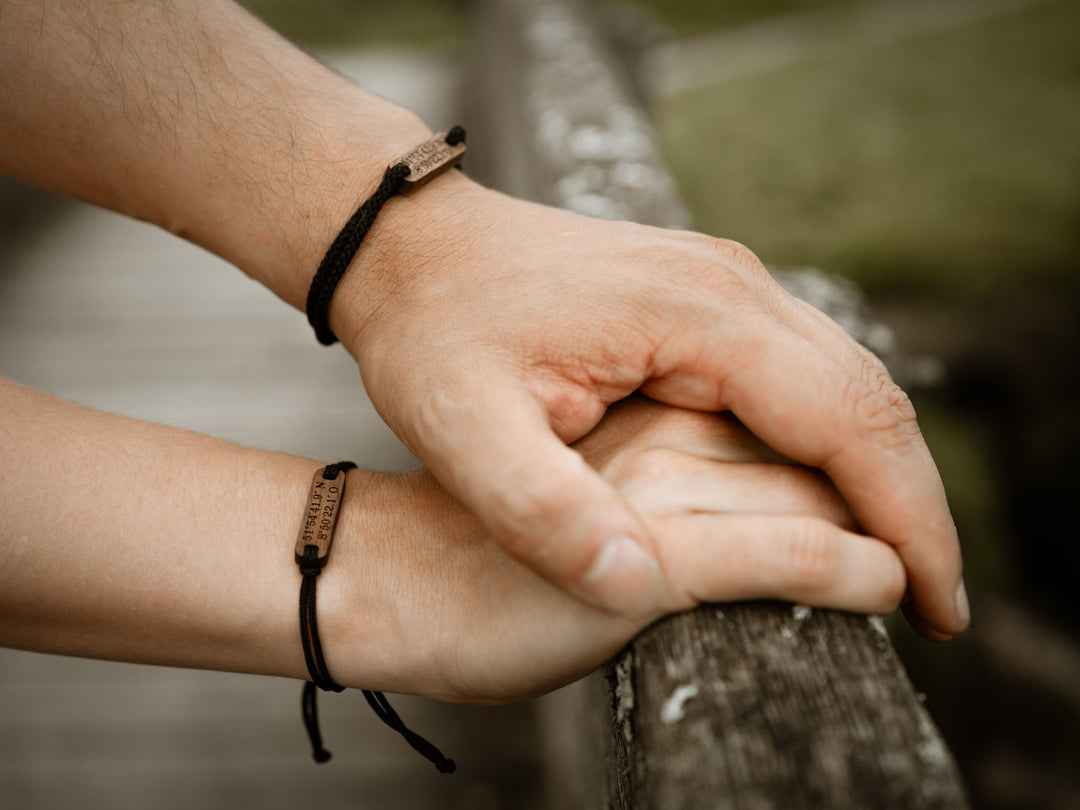 Männer Eco Armband ''Koordinaten'' Walnussholz