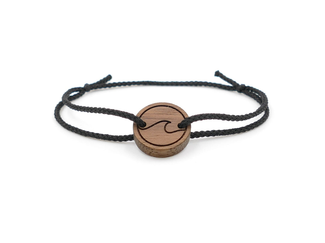 Feines Eco Armband ''Welle'' Walnussholz