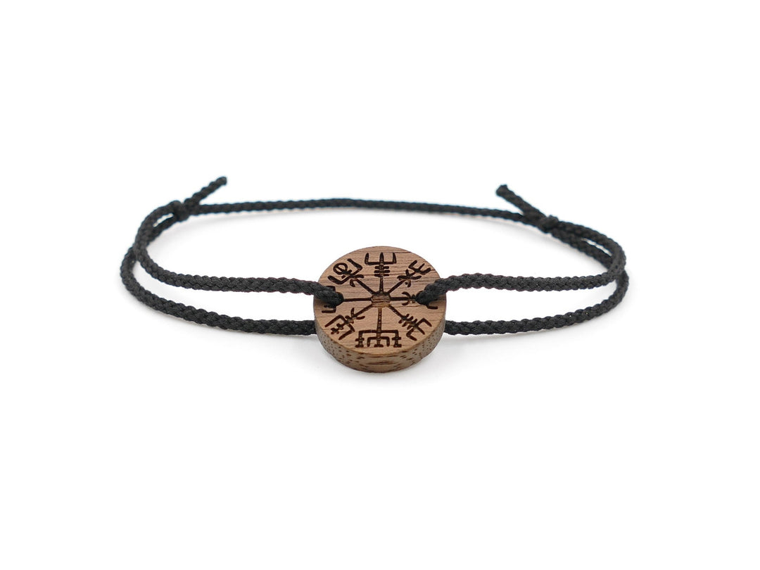 Feines Eco Armband ''Vegvisir'' Walnussholz