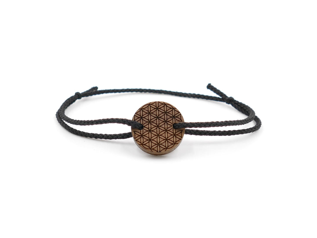 Feines Eco Armband ''Blume des Lebens'' Walnussholz