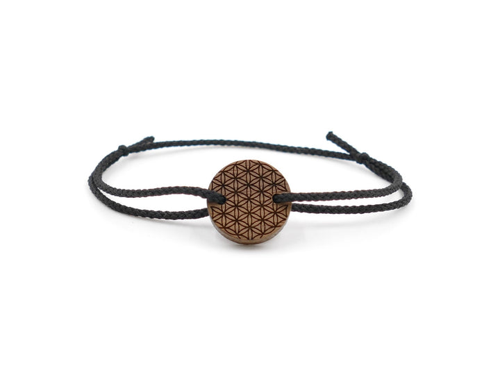 Feines Eco Armband ''Blume des Lebens'' Walnussholz