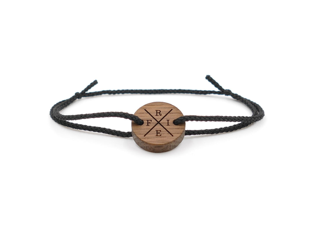 Feines Eco Armband personalisiert ''X'' Walnussholz