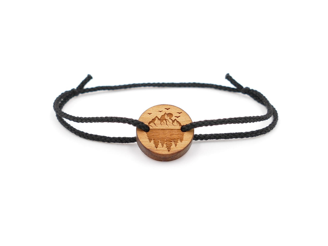 Feines Eco Armband ''Berge und Wald'' Kirschholz