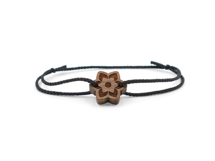 Feines Eco Armband ''Mandala Blume'' Walnussholz