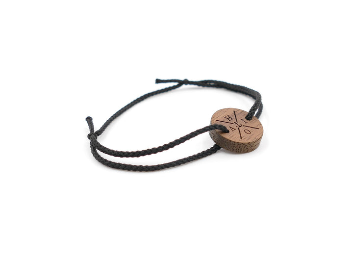 Feines Eco Armband personalisiert ''X Anker'' Walnussholz