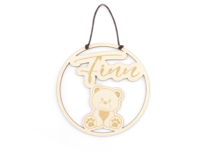 Personalisiertes Namensschild "Bär" aus Holz
