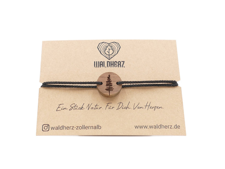 Feines Eco Armband ''Fichte'' Walnussholz