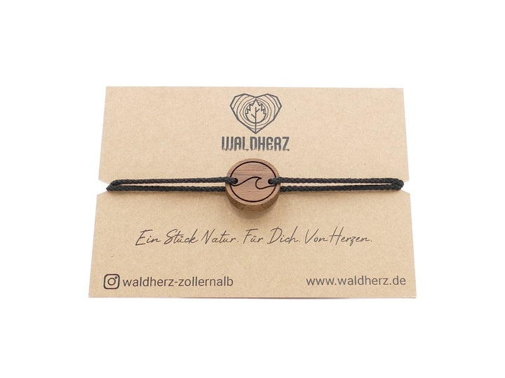 Feines Eco Armband ''Welle'' Walnussholz