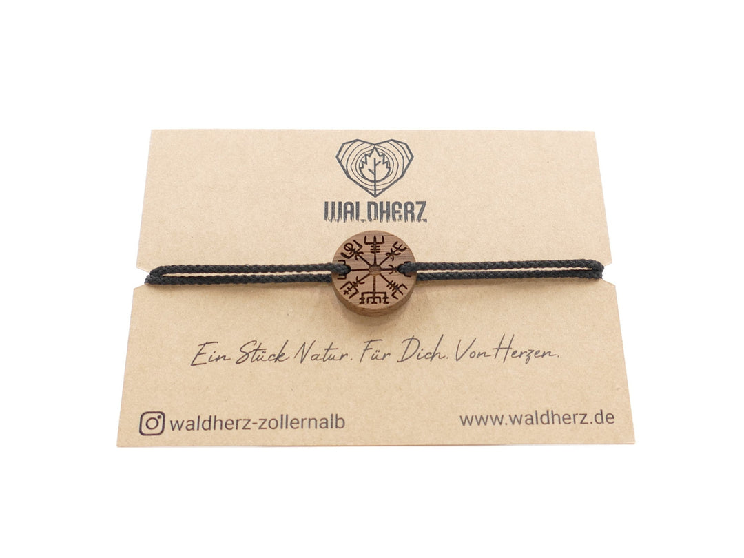 Feines Eco Armband ''Vegvisir'' Walnussholz