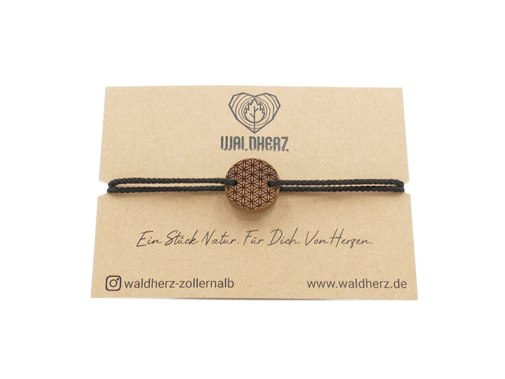 Feines Eco Armband ''Blume des Lebens'' Walnussholz
