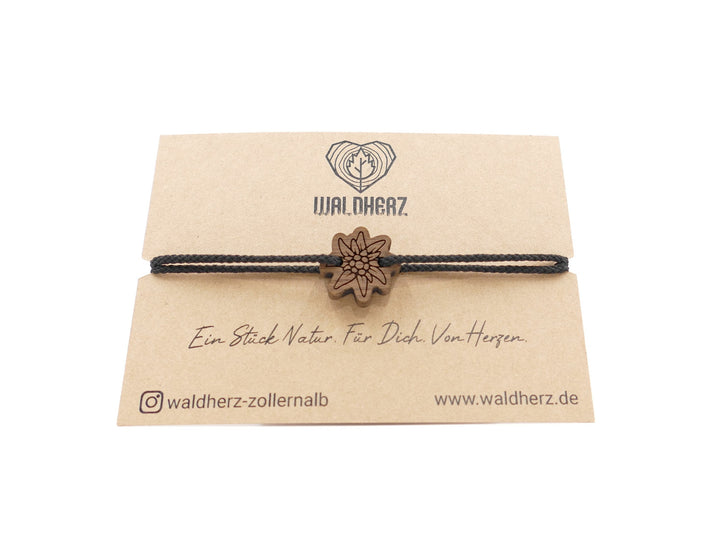 Feines Eco Armband ''Edelweiss'' Walnussholz