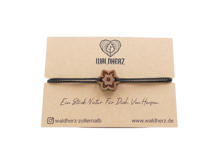 Feines Eco Armband ''Mandala Blume'' Walnussholz