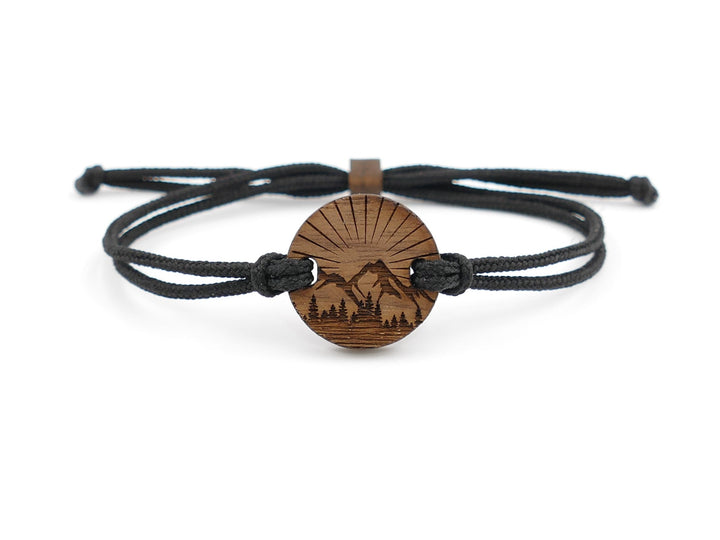Eco Armband ''Berge und Sonne'' Walnussholz
