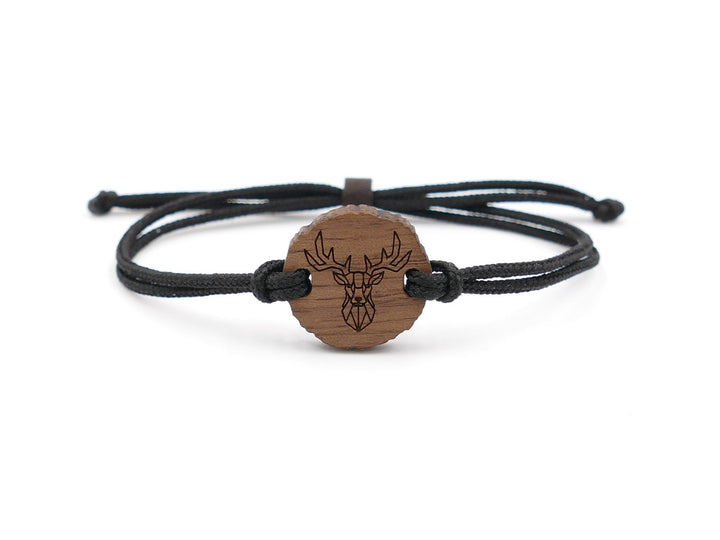 Eco Armband ''Geometrischer Hirsch'' Walnussholz