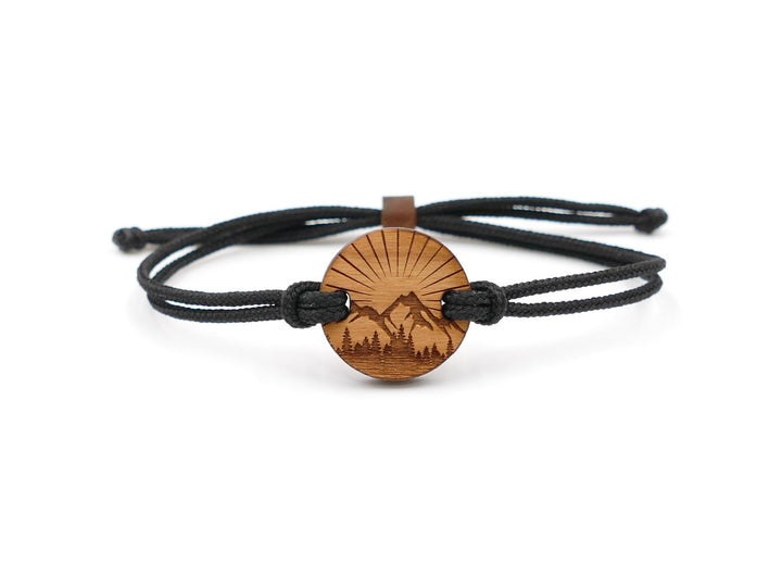 Eco Armband ''Berge und Sonne'' Kirschholz